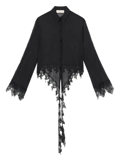 Blumarine Sheer Lace-detail Shirt