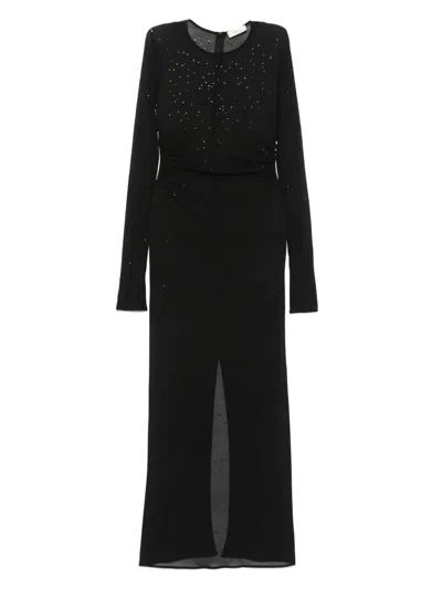 Blumarine Sheer Maxi Dress In Black