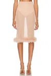 Blumarine Sheer Midi Skirt In Pink