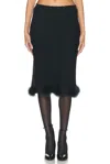 Blumarine Sheer Midi Skirt In Black
