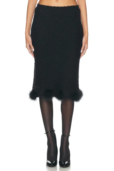 Blumarine Sheer Midi Skirt In Black