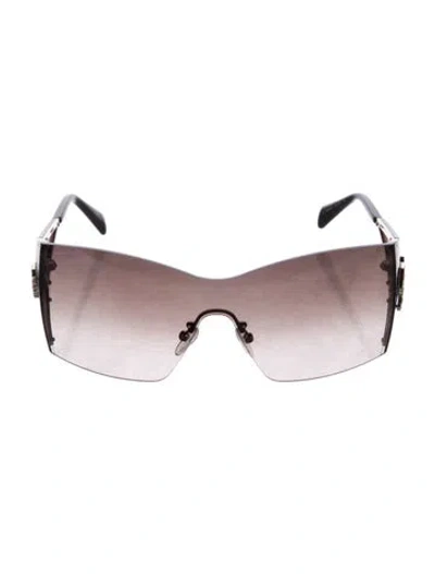 Pre-owned Blumarine Shield Gradient Sunglasses In Brown