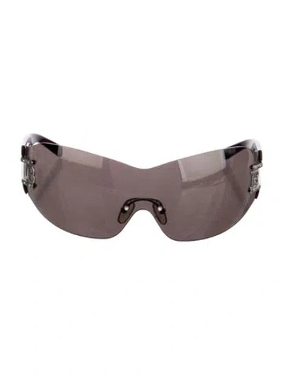 Pre-owned Blumarine Shield Tinted Sunglasses In Purple
