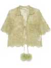 Blumarine Floral-lace Shirt In Nile Green