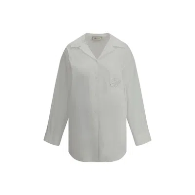 BLUMARINE SHIRT WITH STRASSED LOGO