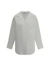 Blumarine Women Shirt With Strassed Logo In Optical White