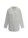 Blumarine Women Shirt With Strassed Logo In Optical White