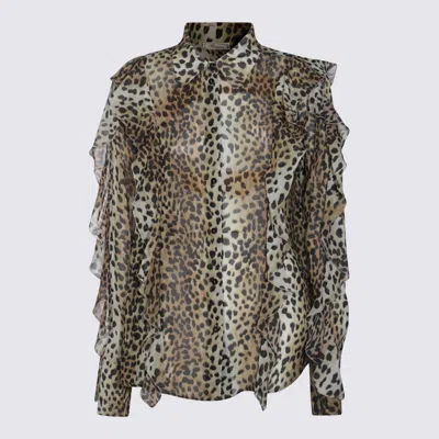 BLUMARINE BLUMARINE BLACK AND BROWN SHIRT