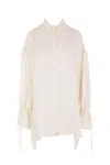 Blumarine Oversized Shirt In Washed Gabardine
