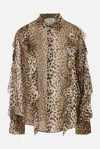 Blumarine Silk Chiffon Leopard Shirt