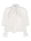 Blumarine White Silk Chiff Blouse In White