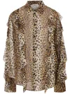 Blumarine Silk Chiffon Leopard Shirt