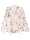 Blumarine Women Floral Silk Chiffon Shirt