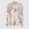 Blumarine Women Floral Silk Chiffon Shirt