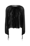 Blumarine Black Silk Georgette Blouse In Black