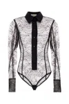 Blumarine Black Lace Bodysuit In Black