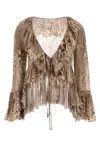 Blumarine Women Printed Chiffon Blouse In Multibrown