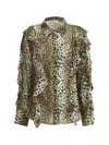 Blumarine Printed Georgette Shirt In Multicolour