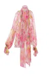 Blumarine Printed Blouse In Pink+vivid Rose