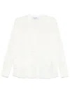 Blumarine Semi Trasparent Blouse In White Silk With Rouches In White