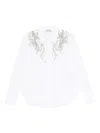 Blumarine White Shirt In Cotton With Sparkling In White