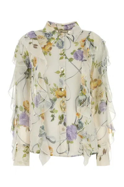 Blumarine Shirts In Wisterievioletwhit