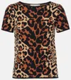 Blumarine Shoert Leopard-print Top In Brown