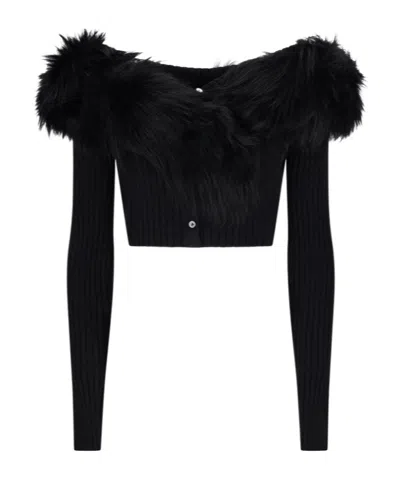 Blumarine Short Cardigan In Black