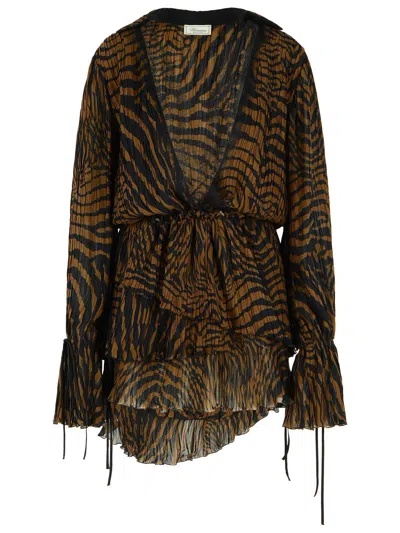 Blumarine Short Chiffon Dress In Multi