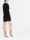 Blumarine Short Dress With Flower Decor In Black