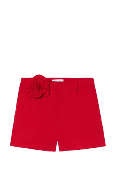 Blumarine 玫瑰贴花短裤 In Red