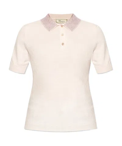 BLUMARINE RHINESTONE-EMBELISHED POLO SHIRT