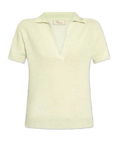Blumarine Short-sleeved Polo Shirt In White