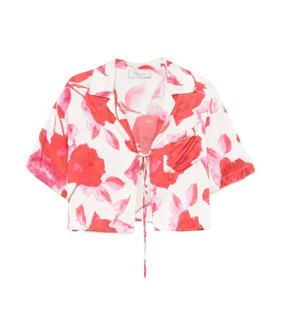 Blumarine Short-sleeved Shirt In White