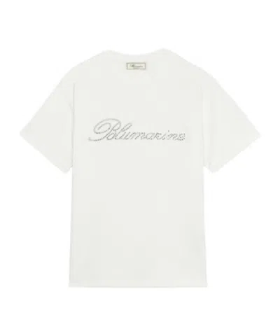 BLUMARINE BLUMARINE LOGO EMBELLISHED CREWNECK T-SHIRT