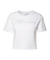 Blumarine T-shirt With Studs And Rhinestone Embroidery In White