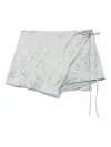 Blumarine Mirage Grey Satin Shorts In Gray