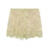Blumarine Floral-lace Shorts In Green