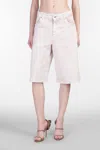 Blumarine Shorts In Rose-pink Cotton In Pink