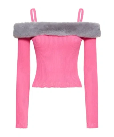 Blumarine Shoulder-length Sweater Design In Multi