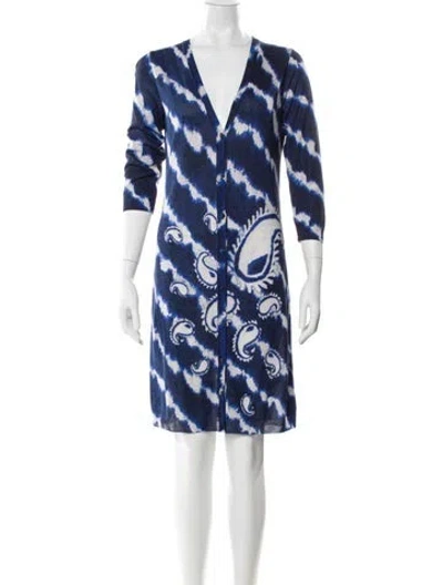 Pre-owned Blumarine Silk Floral Print Sweater In Blue