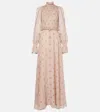 Blumarine Silk Georgette Gown In Beige