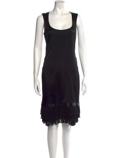 Pre-owned Blumarine Silk Knee-length Dress In Black