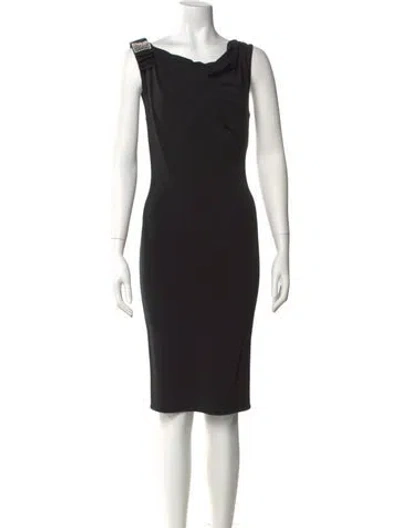 Pre-owned Blumarine Silk Knee-length Dress In Black
