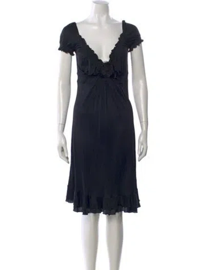 Pre-owned Blumarine Silk Knee-length Dress In Black