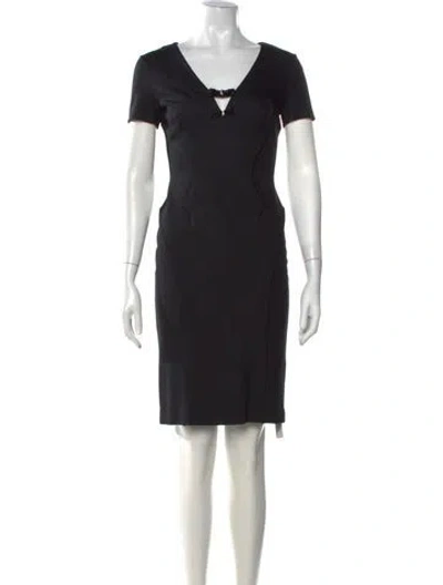 Pre-owned Blumarine Silk Knee-length Dress In Black