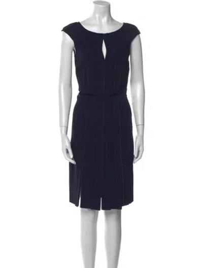 Pre-owned Blumarine Silk Knee-length Dress In Blue