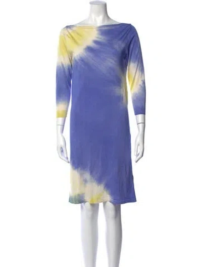 Pre-owned Blumarine Silk Knee-length Dress In Blue
