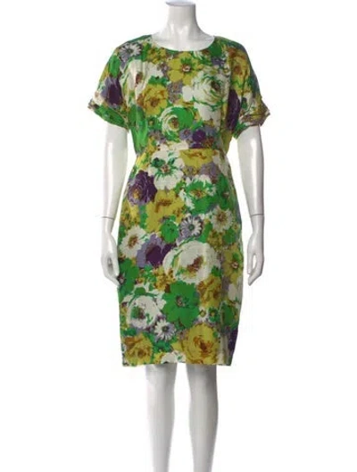 Pre-owned Blumarine Silk Knee-length Dress In Green