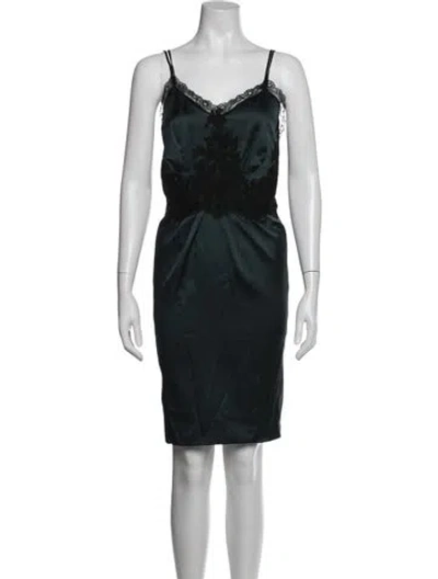 Pre-owned Blumarine Silk Knee-length Dress In Green